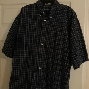 Mens Nautical L Short Sleeve Button Shirt